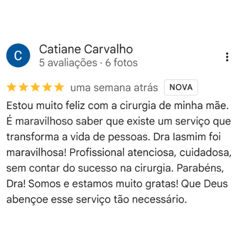 Depoimento Google Dra. Iasmin Ledo.